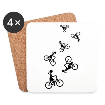 Cycling Bike Icon - Coasters (set of 4) - white - Front