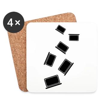 Ordinateur portable Pc Office - Dessous de verre (lot de 4) - blanc - Devant