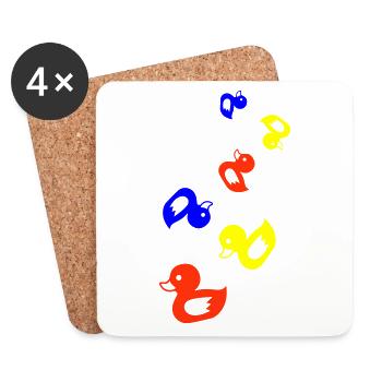 Ente Icon - Untersetzer (4er-Set) - Weiß - Vorne