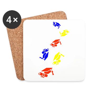 Student mütze abschluss - Untersetzer (4er-Set) - Weiß - Vorne