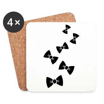 Bow Tie Gentleman - Coasters (set of 4) - white - Front