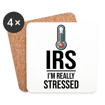 Thermomètre fiscal : les niveaux de stress de l’IRS augmentent - Dessous de verre (lot de 4) - blanc - Devant