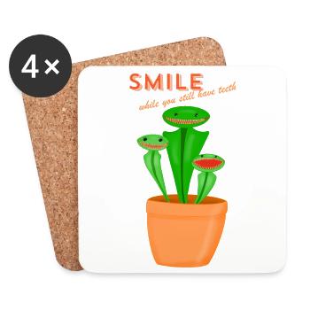 smile while you still have teeth - Coasters (set of 4) - white - Front