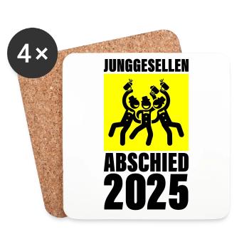 Junggesellenabschied 2025 Jga Party - Untersetzer (4er-Set) - Weiß - Vorne
