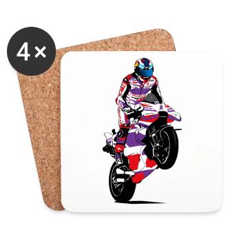 Motorcycle Racing - Superbike - Coasters (set of 4) - white - Front