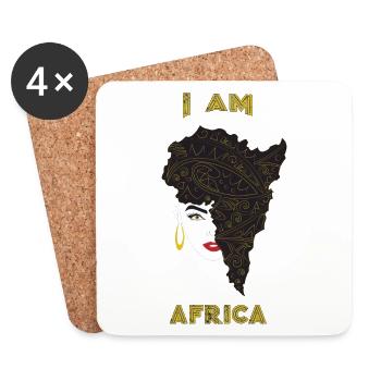 I AM AFRICA - Coasters (set of 4) - white - Front
