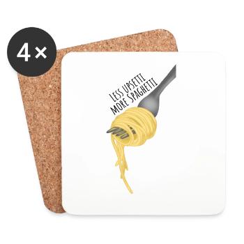 Less upsetti more spaghetti - Coasters (set of 4) - white - Front