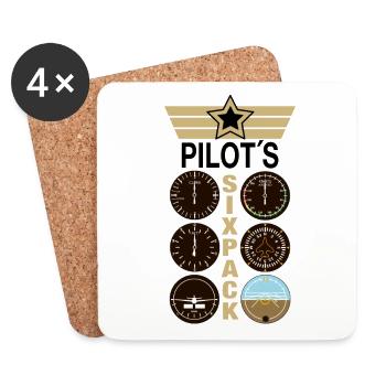 Pilote pilote SixPack - Dessous de verre (lot de 4) - blanc - Devant