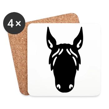Pferd Pferdekopf Reiter Reitsport - Untersetzer (4er-Set) - Weiß - Vorne