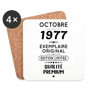 Anniversaire 45 ans - Octobre 1977 Original - Dessous de verre (lot de 4) - blanc - Devant
