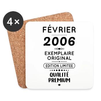 Anniversaire 18 ans - Février 2006 Original - Dessous de verre (lot de 4) - blanc - Devant