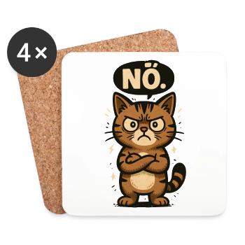 Statement Katze Nein Einfach Nö Kein Bock - Untersetzer (4er-Set) - Weiß - Vorne