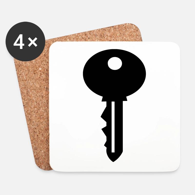 Key - Schlüssel - Clé - Untersetzer (4er-Set) - Weiß