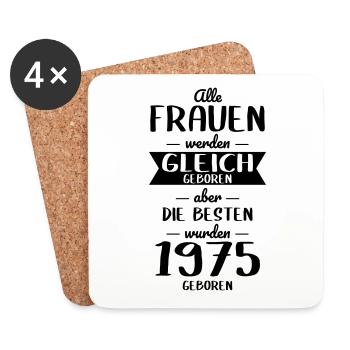 50. Geburtstag - Besten wurden 1975 geboren - Untersetzer (4er-Set) - Weiß - Vorne