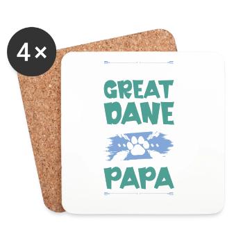 great dane hunde papa - Untersetzer (4er-Set) - Weiß - Vorne
