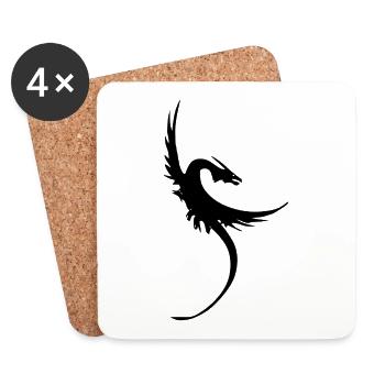 Drache - Untersetzer (4er-Set) - Weiß - Vorne