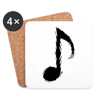 Musique Note Noir Note de musique - Dessous de verre (lot de 4) - blanc - Devant