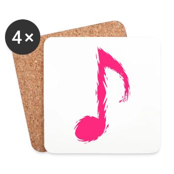 Musique Note de musique - Dessous de verre (lot de 4) - blanc - Devant