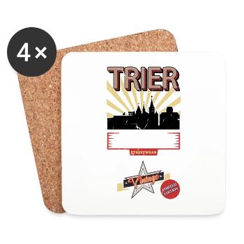 Trier Germany City Skyline Vintage Retro - Coasters (set of 4) - white - Front