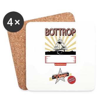 Bottrop Deutschland Stadt Skyline Vintage Retro - Untersetzer (4er-Set) - Weiß - Vorne