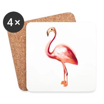 Flamingo rosa pink Geschenkidee - Untersetzer (4er-Set) - Weiß - Vorne