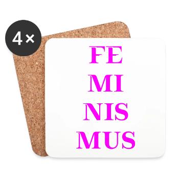 Feminismus Geschenkidee - Untersetzer (4er-Set) - Weiß - Vorne