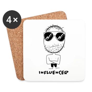 Influencer - Untersetzer (4er-Set) - Weiß - Vorne