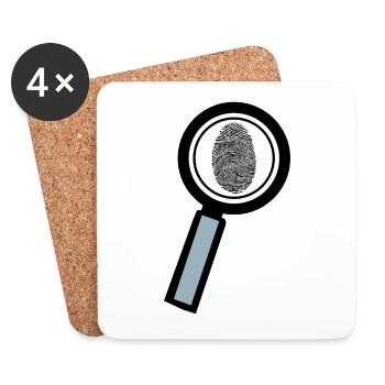 Magnifier Fingerprint - Coasters (set of 4) - white - Front