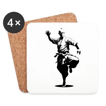 Shaolin Monk - Martial Arts Sticker - Coasters (set of 4) - white - Front