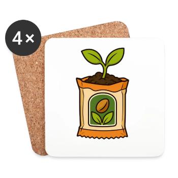 Bud in seed packet - Coasters (set of 4) - white - Front