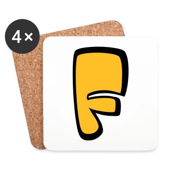 Alphabet F - Coasters (set of 4) - white - Front