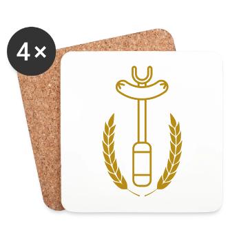 Sausage fork - Grill - Coasters (set of 4) - white - Front
