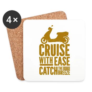 Motorcycle - motocross - bike - Racing - Coasters (set of 4) - white - Front