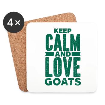 Goat - Buck - Goat - Farm - Zoo - Holiday - Coasters (set of 4) - white - Front