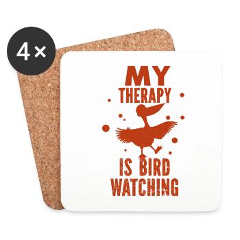 Birds - Flying - Nature Conservation Animal Lover - Zoo - Coasters (set of 4) - white - Front