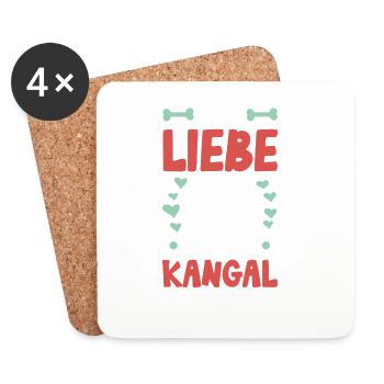 Ich liebe meinen Kangal - Untersetzer (4er-Set) - Weiß - Vorne
