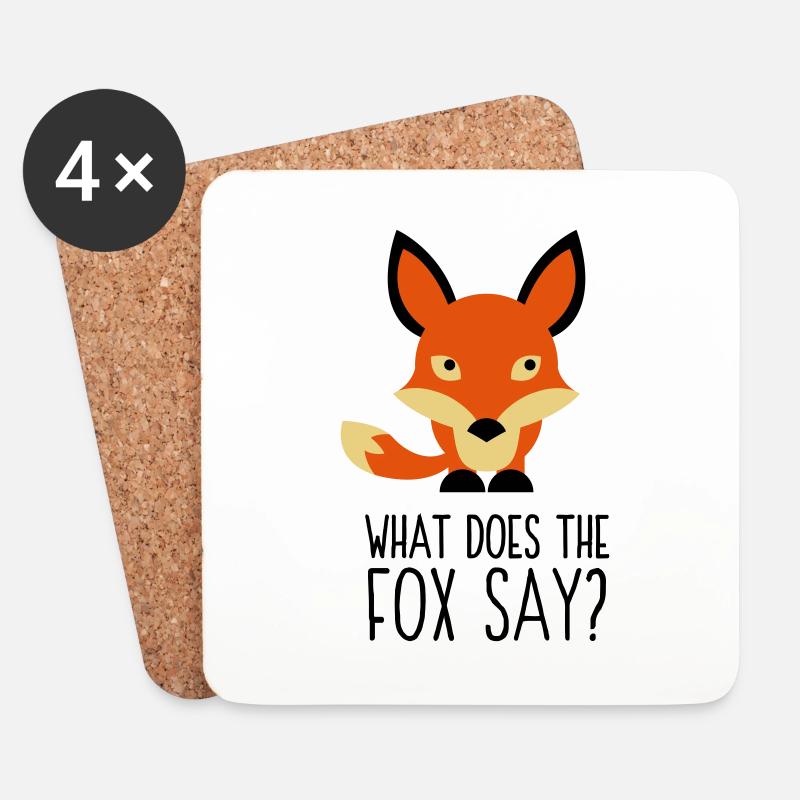 Was hat der Fuchs gesagt? - Untersetzer (4er-Set) - Weiß
