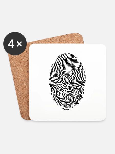Fingerabdruck - Untersetzer (4er-Set) - Weiß