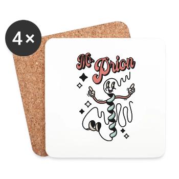 Mr. Prion [mascotte] - Dessous de verre (lot de 4) - blanc - Devant