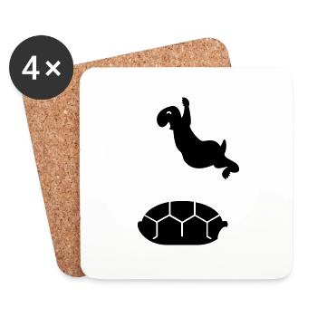 Frühlings Schildkröte / spring turtle (1c) - Untersetzer (4er-Set) - Weiß - Vorne