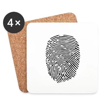 Fingerabdruck - Untersetzer (4er-Set) - Weiß - Vorne