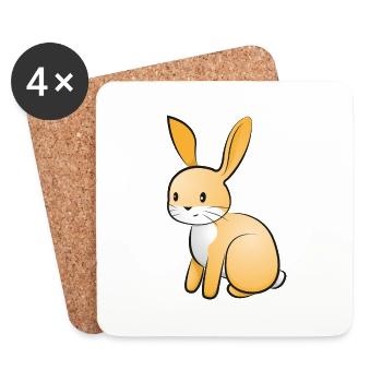 Hase - Untersetzer (4er-Set) - Weiß - Vorne