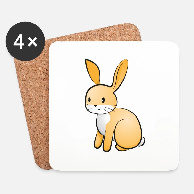 Hase - Untersetzer (4er-Set) - Weiß