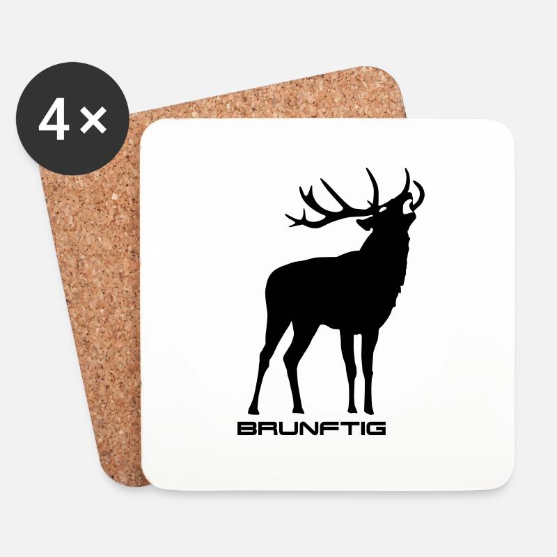 Brunftig Hirsch - Untersetzer (4er-Set) - Weiß