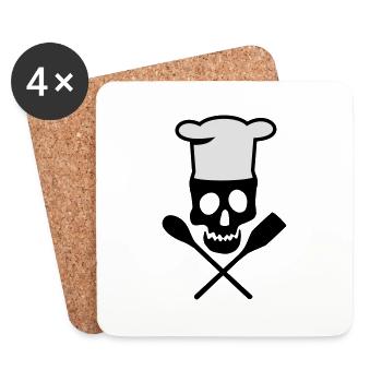 cuisinier - Dessous de verre (lot de 4) - blanc - Devant