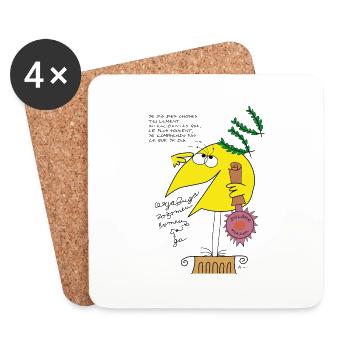 Intelligence Shadok - Dessous de verre (lot de 4) - blanc - Devant