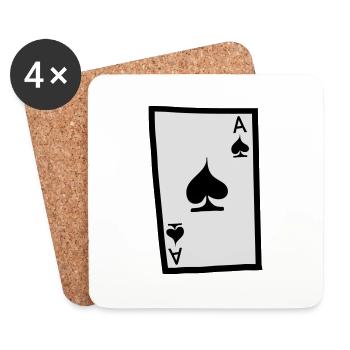 Ass (Pik) - Untersetzer (4er-Set) - Weiß - Vorne