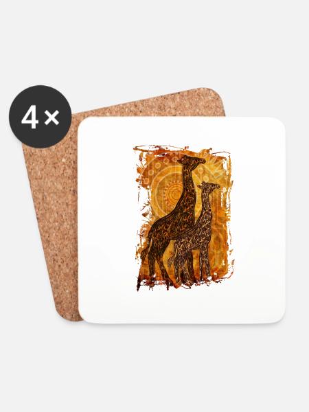 AFRICAN SUMMER - Untersetzer (4er-Set) - Weiß