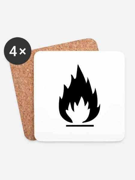 feuer - Untersetzer (4er-Set) - Weiß