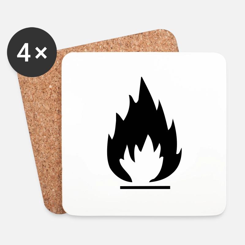 feuer - Untersetzer (4er-Set) - Weiß